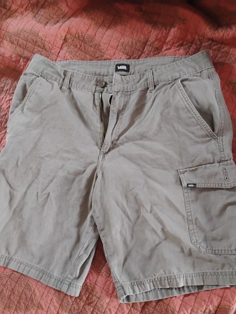 Vans Grey Canvas Cargo Shorts - Size 36